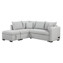 L-Shaped Sectional Pull Out Sofa Bed Sleeper Sofa With Two USB Ports, Two Power Sockets And A Movable Storage Ottoman by Unique Piece Furniture