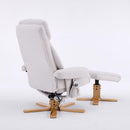 Upholstered Heated Massage 360° Swivel Accent Chair With Ottoman by HouseOfZazla