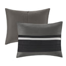 7 Piece Faux Suede Comforter Set Black King