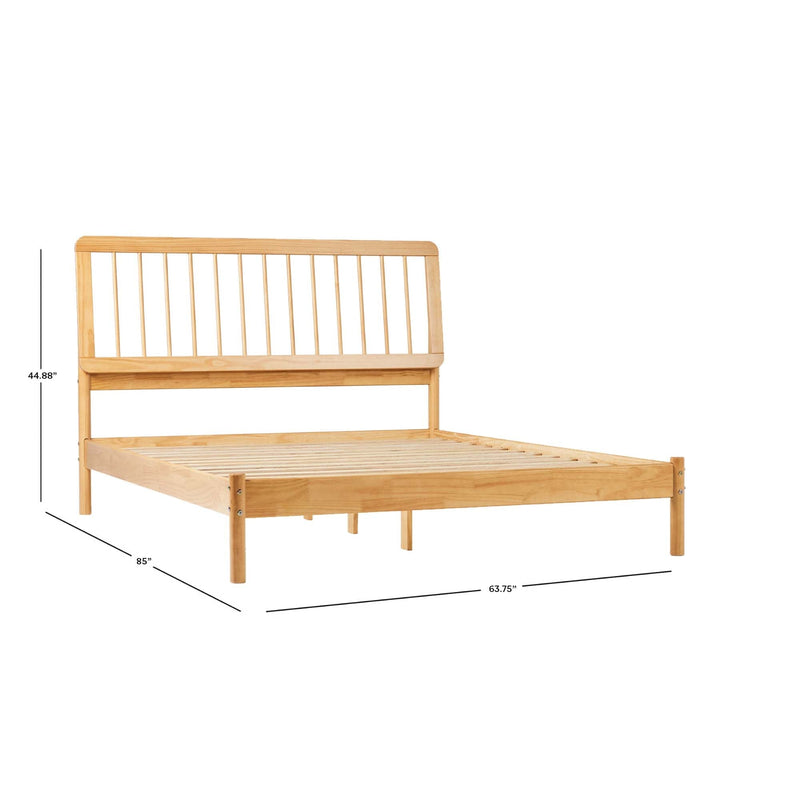 Cama Mid-Century Modern Solid Wood Spindle Bedframe