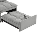 4 in 1 Multi-Function Single Sofa Bed with Storage Pockets Gray