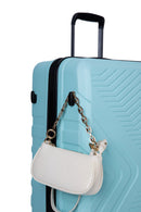 3 Piece Luggage Sets ABS Lightweight Suitcase with Two Hooks, Spinner Wheels, TSA Lock, (20/24/28) Green