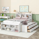 Bed With Bookcase Headboard, Under Bed Storage Drawers And Bed End Storage Case by HouseOfZazla