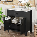 Bathroom Vanity With Sink And Ample Storage, Rectangular Undermount Sink - Black by Unique Piece Furniture