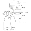 Tufted Side Chairs Upholstery And Tapered Legs (Set of 2) - Camel