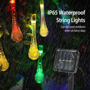Outdoor Solar String Lights 21 Feet 30 LEDs Water Drop Solar Powered Lights Waterproof Solar Fairy Lights Decorative Solar Powered Lights for Home Pat