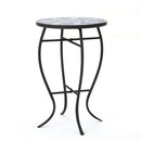 Outdoor Round Side Table with Mosaic-Style Top