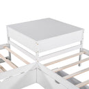 L Shaped Platform Bed With Trundle And Drawers Linked With Built In Desk by HouseOfZazla