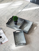 Decorative Galvanized Nesting Trays (Set of 3) - Gray by HouseOfZazla