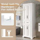 Freestanding Bathroom Vanity, Elegant Design With 4 Doors & 1 Drawer, Adjustable Shelves, Damping Hinges - White by HouseOfZazla