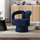 360 Degree Swivel Cuddle Barrel Accent Chairs, Round Armchairs with Wide Upholstered, Fluffy Fabric Chair for Living Room, Bedroom, Office, Waiting Rooms