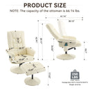 Recliner Chair With Ottoman, 360° Swivel Massage Lounge Chair With 5-Point Vibration & Heated Seat by HouseOfZazla