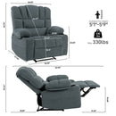 Massage Recliner Chair Sofa With Heating Vibration by Unique Piece Furniture
