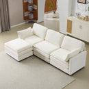 104" Plush Cloud 3 Seater Sofa: Modular Design with Ottoman