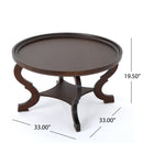 Elegant Coffee Table With Rimmed Top And Curved Design