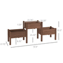 Outsunny Raised Garden Bed with 3 Planter Box