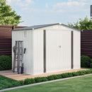 Garden Tool Shed Metal Storage Shed With Peaked Roof Waterproof Lockable Door by HouseOfZazla