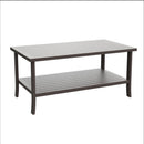 Rectangular Outdoor Coffee Table, 2 Tier All Weather Patio Table - Brown by HouseOfZazla