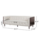 Contemporary Mid-Century Charm 3 Seater Sofa With Button Tufted Waffle Stitching by HouseOfZazla