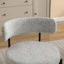 Burbank - Modern Round Boucle Dining Chairs (Set of 2) - Black / White by HouseOfZazla
