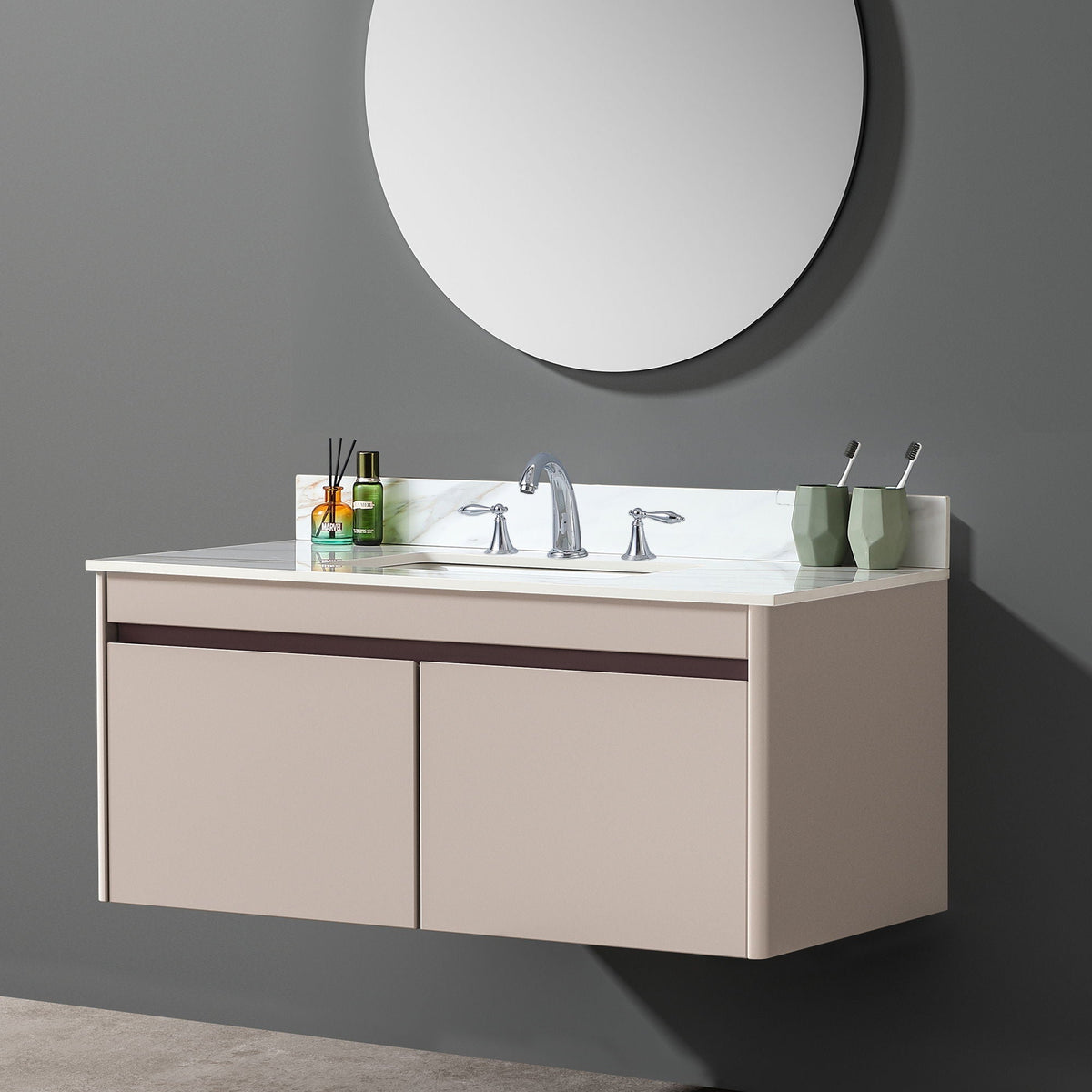 Vanity Top With Undermount Sink And Backsplash, Sintered Stone, photo 5 of 40