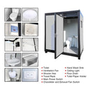 Portable Toilet Cabin - Outdoor Shower Room with Shower, Lights, Sink, and Ventilation Fan by HouseOfZazla