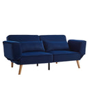 72.8''Futon Sofa Bed, Sleeper Sofa, Small Couch with Adjustable Armrests, Adjustable Recliner Sleeper Sofa Bed for Living Room, Bedroom, Apartment, Navy Blue