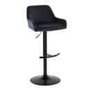 Daniella - Contemporary Adjustable Barstool With Swivel With Rounded T Footrest (Set of 2) by HouseOfZazla