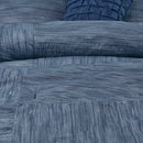 7 Piece Printed Seersucker Comforter Set Navy Queen
