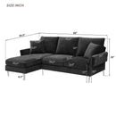 84" Convertible Sectional Sofa, Modern Chenille L-Shaped Sofa Couch with Reversible Chaise Lounge, Fit for Living Room, Apartment (2 Pillows)