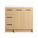 Wall Mounted Floating Bathroom Vanity With Sink, Door & Drawers Modular Cabinet