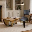Whiskey & Wine Barrel Stave Dining Chair — Grey or Green Upholstery