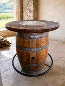Whiskey & Wine Barrel DIY Bistro Kit — Table Top, Foot Rail & Stools