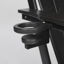 HDPE Folding Adirondack Chair with Dual Cup Holder - Black