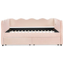 Gingham Daybed With USB Charging Port, Wave-Shaped Design