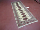 2' 7" x 7' Handmade Finely Knotted Pakistani Turkoman Bokhara Detailed Wool Rug