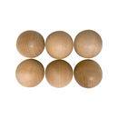 6-Piece Natural Wooden Balls – 1.8" Diameter