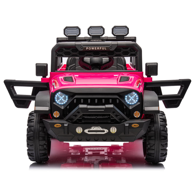 24V Ride On Large PickUp Truck car for Kids,ride On 4WD Toys with Remote Control,Parents Can Assist in Driving,Bluetooth music version,Pickup truck design with spacious storage in the rear.