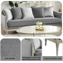 Fernando - Sofa With 5 Pillows - Gray Chenille & Champagne by Unique Piece Furniture