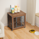 27.2" Dog Crate Furniture with Wheels for Small Dogs