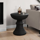 Round Accent Table, Indoor Outdoor - Black by HouseOfZazla
