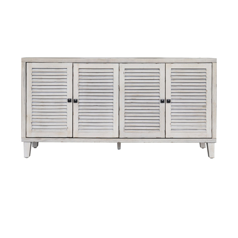 Accent Cabinet 4 Shutter Door Wooden Cabinet Sideboard Buffet Server Cabinet Storage Cabinet, for Living Room, Entryway, Hallway, Office, Kitchen and Dining Room, Natural Wood Wash