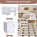 4 In 1 Folding Sewing Table With Lockable Wheels, Multi Functional Craft Station - White by HouseOfZazla