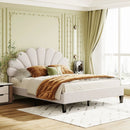 Upholstered Platform Bed With Flower Pattern Headboard by HouseOfZazla