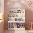 Kids Bookshelf with 3-Tier Front-Facing Display & Toy Storage