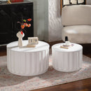 White Round Storage Table Set with Lift-Off Lid