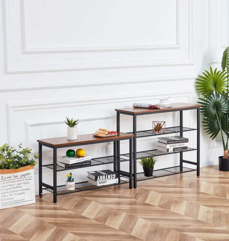 3 & 4-Tier Metal Shoe Rack, Modern Multifunctional Shoe Storage Shelf with MDF Top Board, 1 pc per carton, 2pc / 2CTN