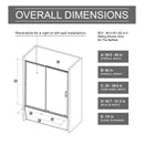 Sliding Shower Door For Bathtub - Matt Black