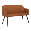 Daniella - Industrial High Back Bench - Black / Camel by HouseOfZazla