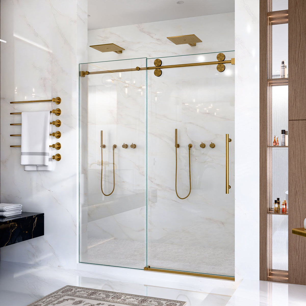 56"-60"W x 72"H Frameless Single Sliding Shower Door, photo 5 of 10